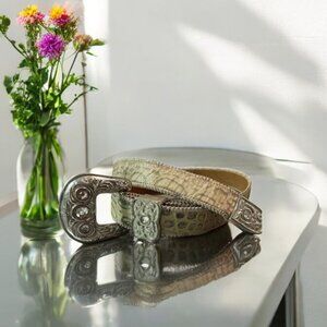 Vintage Streets Ahead Leather Crystals Rodeo Western Belt